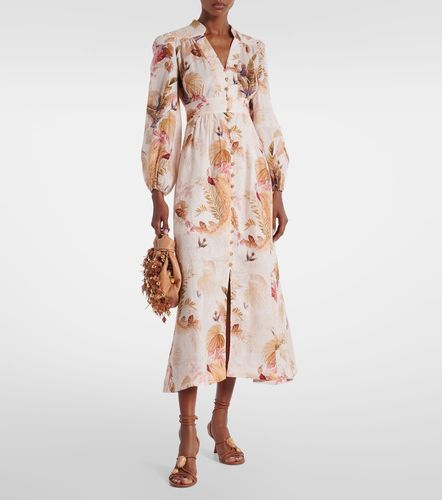 Robe midi Ascension en lin à fleurs - Zimmermann - Modalova