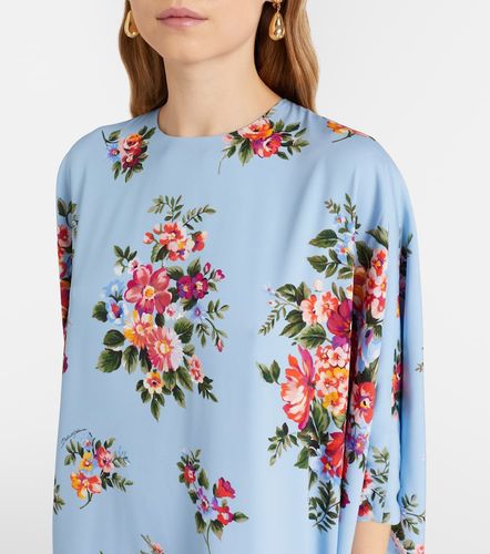 Cafetan en soie mélangée à fleurs - Dolce&Gabbana - Modalova