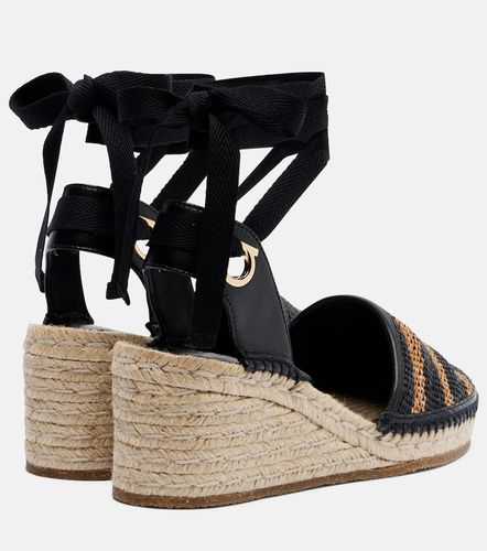 Sandales compensées en raphia - Ferragamo - Modalova