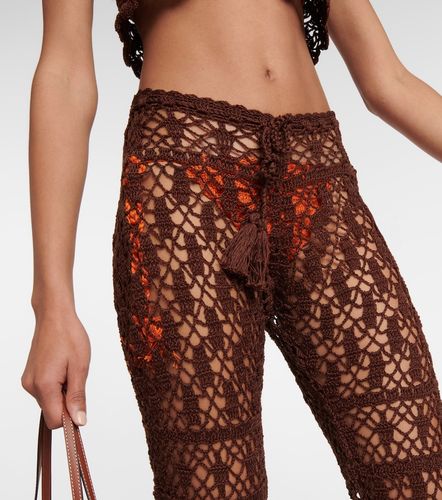 Pantalon à taille mi-haute en crochet de coton - Anna Kosturova - Modalova