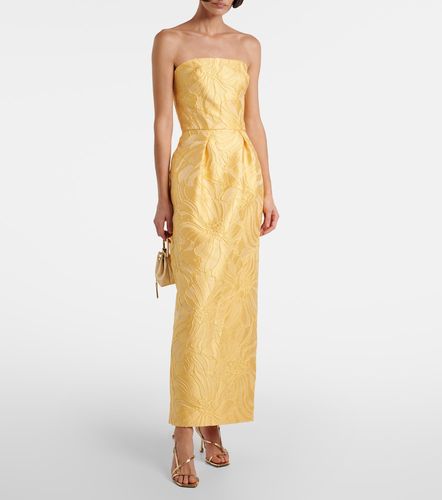 Robe de cocktail en jacquard à fleurs - Monique Lhuillier - Modalova