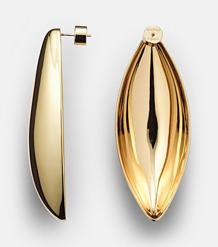 Boucles d'oreilles Puffy Dagger en plaqué or - Jennifer Fisher - Modalova