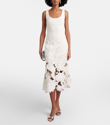 Robe midi à appliqués floraux - Leo Lin - Modalova