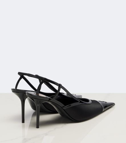 Escarpins slingback Renée en cuir et satin - Saint Laurent - Modalova