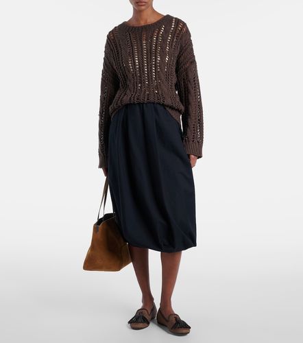 Jupe midi en coton mélangé - Brunello Cucinelli - Modalova