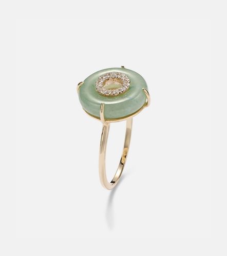 Bague en or 14 ct, jade et diamants - Mateo - Modalova
