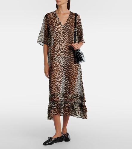 Ganni Robe midi à motif léopard - Ganni - Modalova