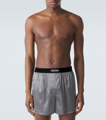 Boxer en soie mélangée à logo - Tom Ford - Modalova