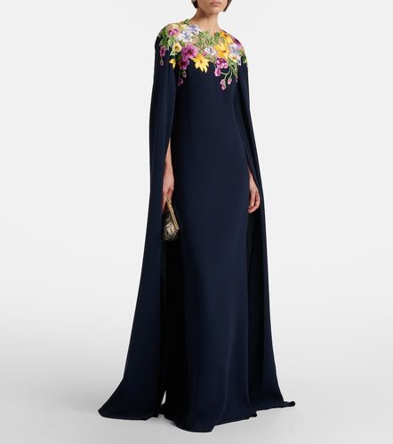 Robe longue en soie mélangée à broderie - Oscar de la Renta - Modalova