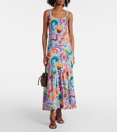 Robe longue en coton et soie à imprimé - Etro - Modalova