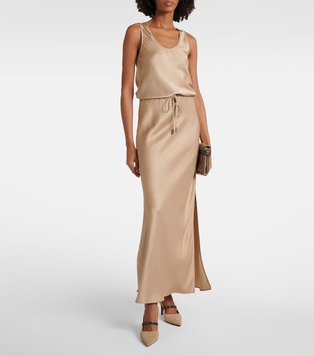 Robe longue en satin - Brunello Cucinelli - Modalova