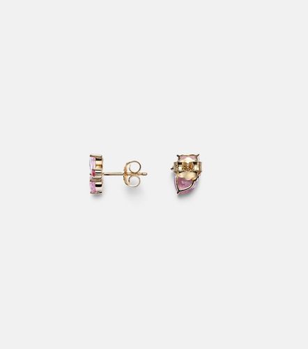 Boucles d'oreilles en or 14 ct, saphirs et diamants - Sydney Evan - Modalova