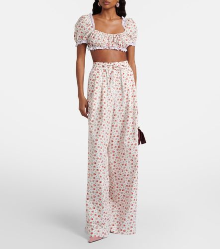 Pantalon ample en popeline de coton mélangé - Dolce&Gabbana - Modalova