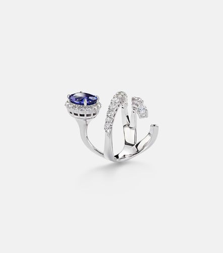 Bague en or blanc 18 ct, diamants et tanzanite - Yeprem - Modalova