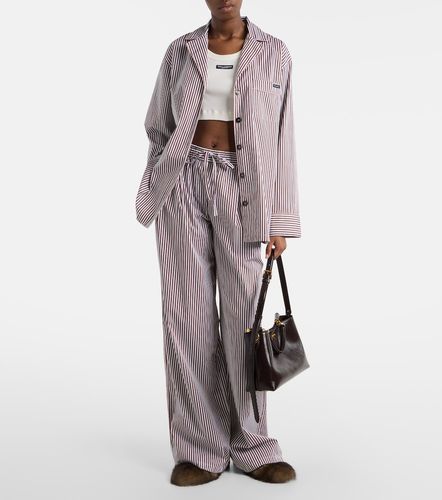 Pantalon ample en coton et soie à rayures - Dolce&Gabbana - Modalova