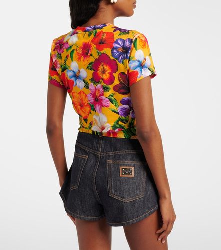 Top court en coton à fleurs - Dolce&Gabbana - Modalova