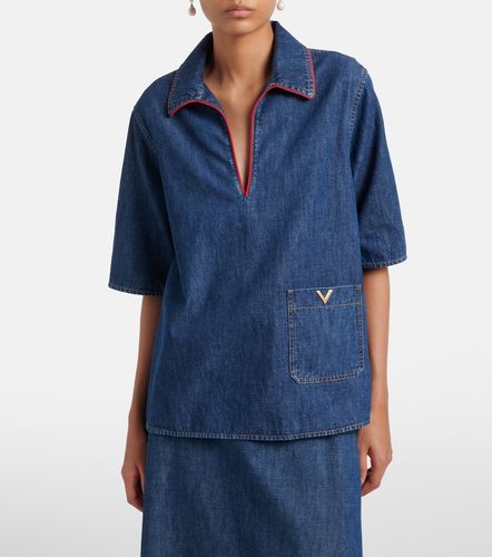 Valentino Top VGold en denim - Valentino - Modalova