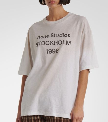 T-shirt en coton et chanvre à logo - Acne Studios - Modalova