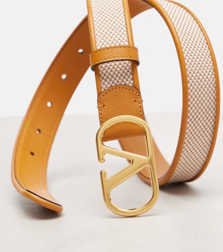Ceinture VLogo en toile et cuir - Valentino Garavani - Modalova