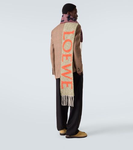 Écharpe en alpaga et laine mélangés à logo - Loewe - Modalova