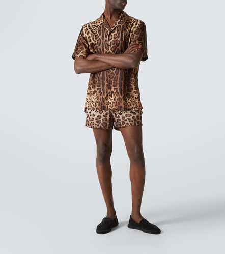 Chemise en soie à motif léopard - Dolce&Gabbana - Modalova
