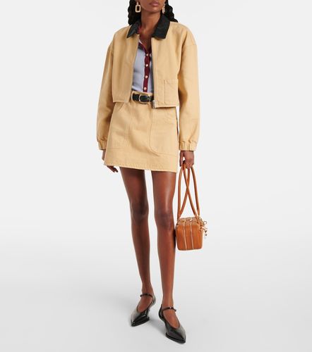 Self-Portrait Veste en jean et cuir - Self-Portrait - Modalova