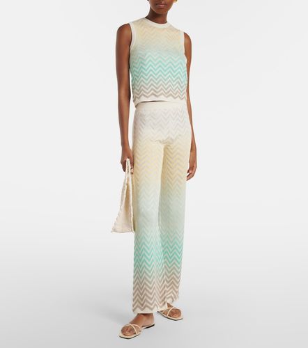 Pantalon évasé Zigzag en coton mélangé - Missoni - Modalova