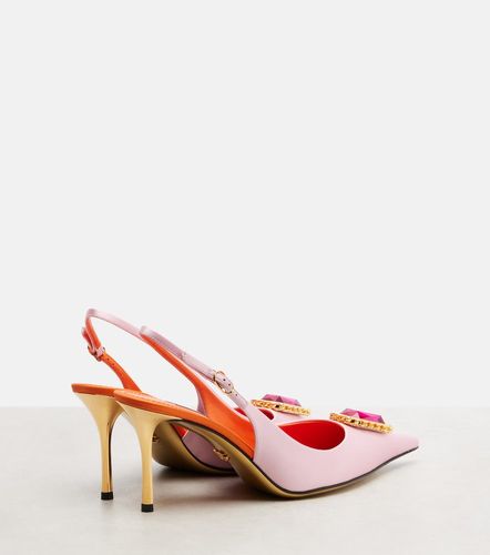 Escarpins slingback en satin à ornements - Dolce&Gabbana - Modalova