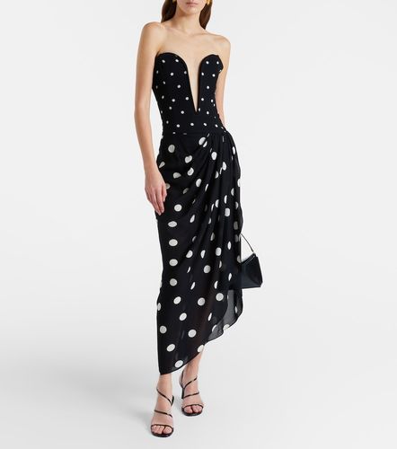 Robe midi drapée à pois - Adriana Degreas - Modalova
