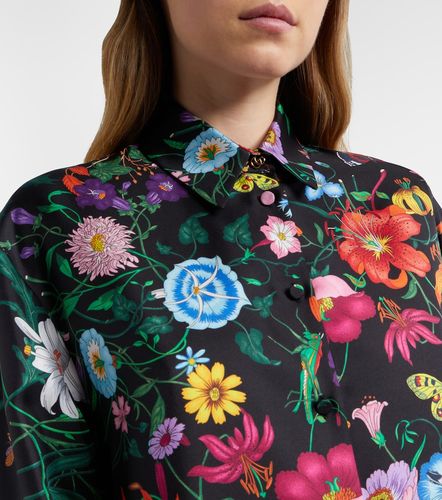Blouse en sergé de soie à fleurs - Gucci - Modalova