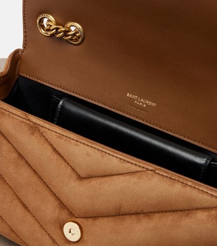 Sac porté épaule Loulou Small en daim matelassé - Saint Laurent - Modalova