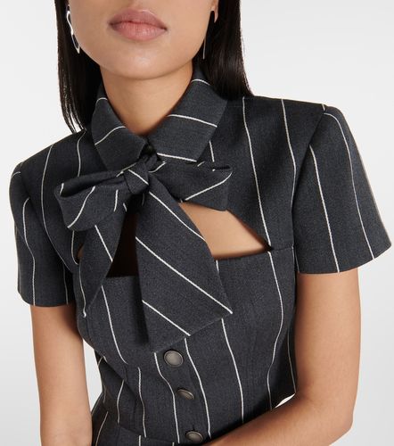 Veste courte en laine mélangée à fines rayures - Alessandra Rich - Modalova