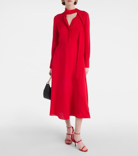 Robe midi en soie à col noué - Valentino - Modalova
