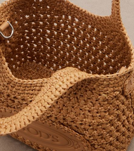 Cabas en raphia à finitions en cuir - Tod's - Modalova