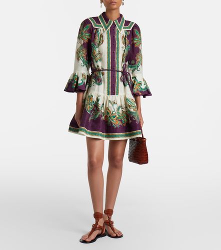 Alémais Robe Ruthie en lin imprimé à volants - Alemais - Modalova