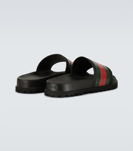 Sandales à enfiler à rayures Web - Gucci - Modalova