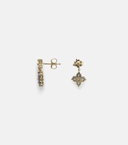 Boucles d'oreilles Luckiest Clover en or 10 ct, saphir et diamant - Stone and Strand - Modalova
