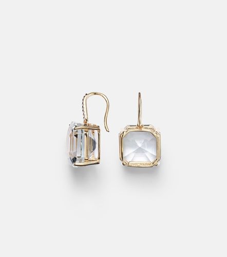 Boucles d'oreilles en or 14 ct, diamants et quartz - Mateo - Modalova