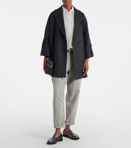 Pantalon droit raccourci en laine et cachemire - Brunello Cucinelli - Modalova