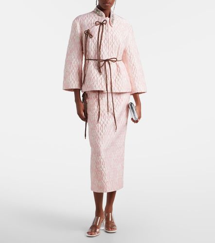 Jupe crayon matelassée à fleurs - Simone Rocha - Modalova