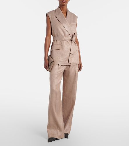 Veste sans manches en lin mélangé - Brunello Cucinelli - Modalova