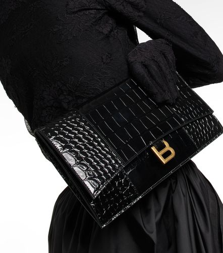 Pochette Hourglass Small en cuir embossé - Balenciaga - Modalova