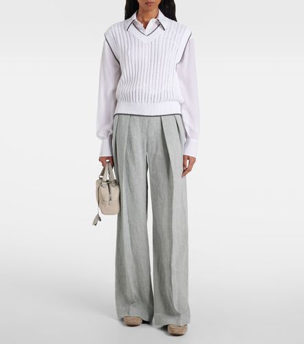 Pantalon ample en lin mélangé - Brunello Cucinelli - Modalova