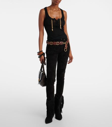 Pantalon slim Dorothea en daim - Isabel Marant - Modalova