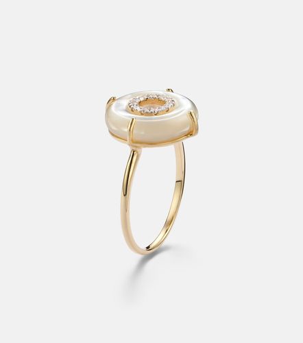Bague en or 14 ct (585/1000) avec diamants et perles - Mateo - Modalova