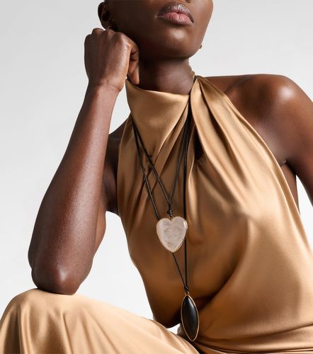 Collier en cuir, plaqué or 14 ct et quartz - Jennifer Fisher - Modalova