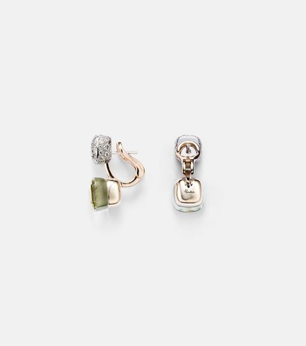 Boucles d'oreilles Nudo en or rose et blanc 18 ct, prasiolite et diamants - Pomellato - Modalova