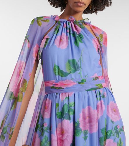 Robe en soie à imprimé floral et cape - Carolina Herrera - Modalova