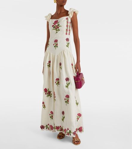 Robe longue Siembra brodée en lin - Agua by Agua Bendita - Modalova