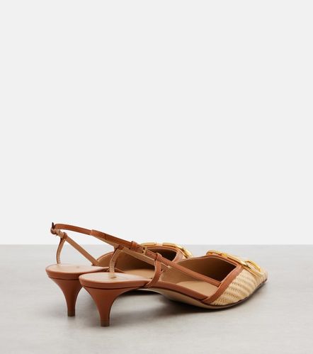 Escarpins slingback VLogo en raphia et cuir - Valentino Garavani - Modalova